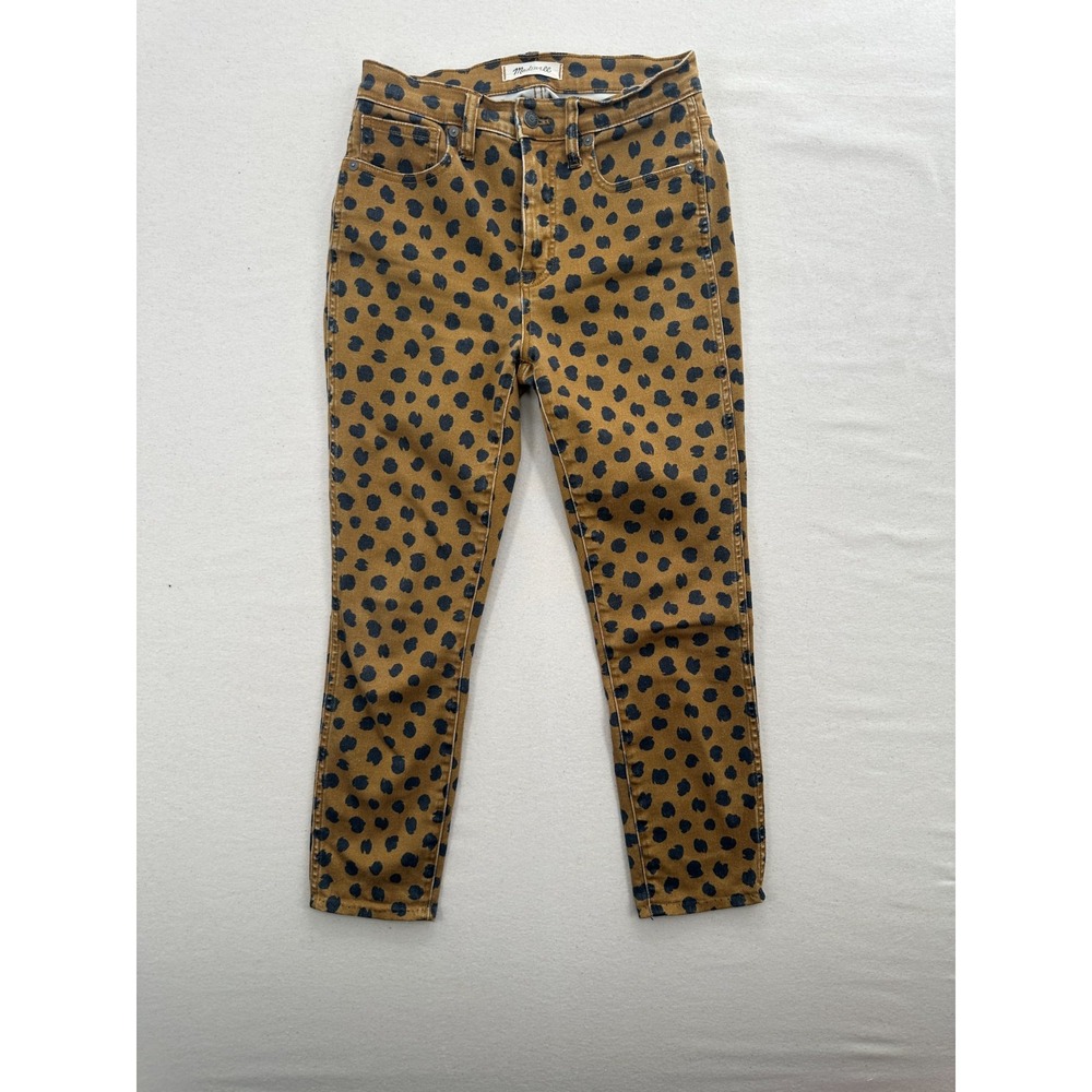 Madewell High-Rise Womens 10" Leopard Print Cropped Skinny Jeans Indie Grunge